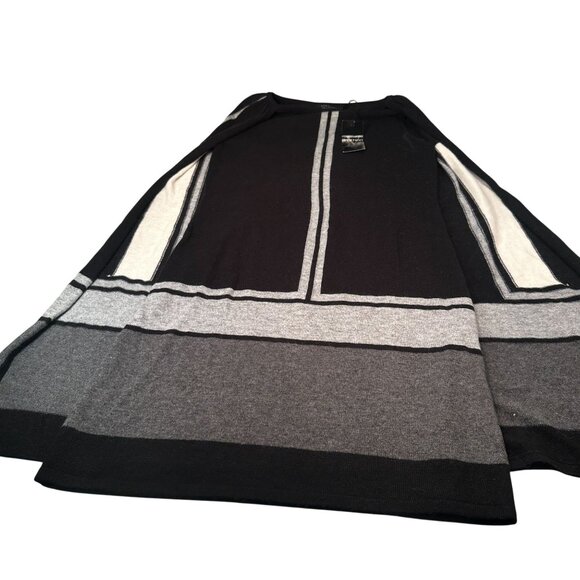 Vertigo Claudia Cape Knit Sweater Dress Womens Pullover Lambswool Mini Stripe - Picture 1 of 16